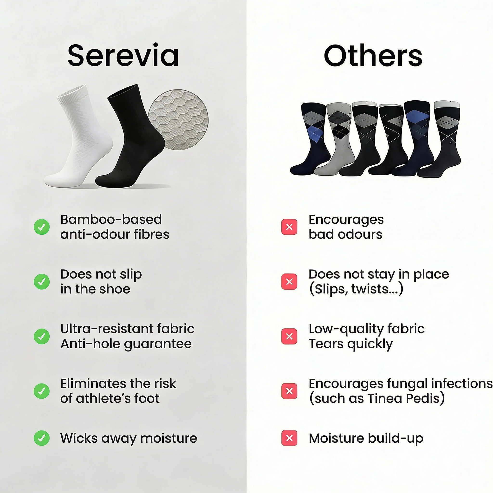SEREVIA MID-CALF SOCKS IN PREMIUM BAMBOO FIBRE