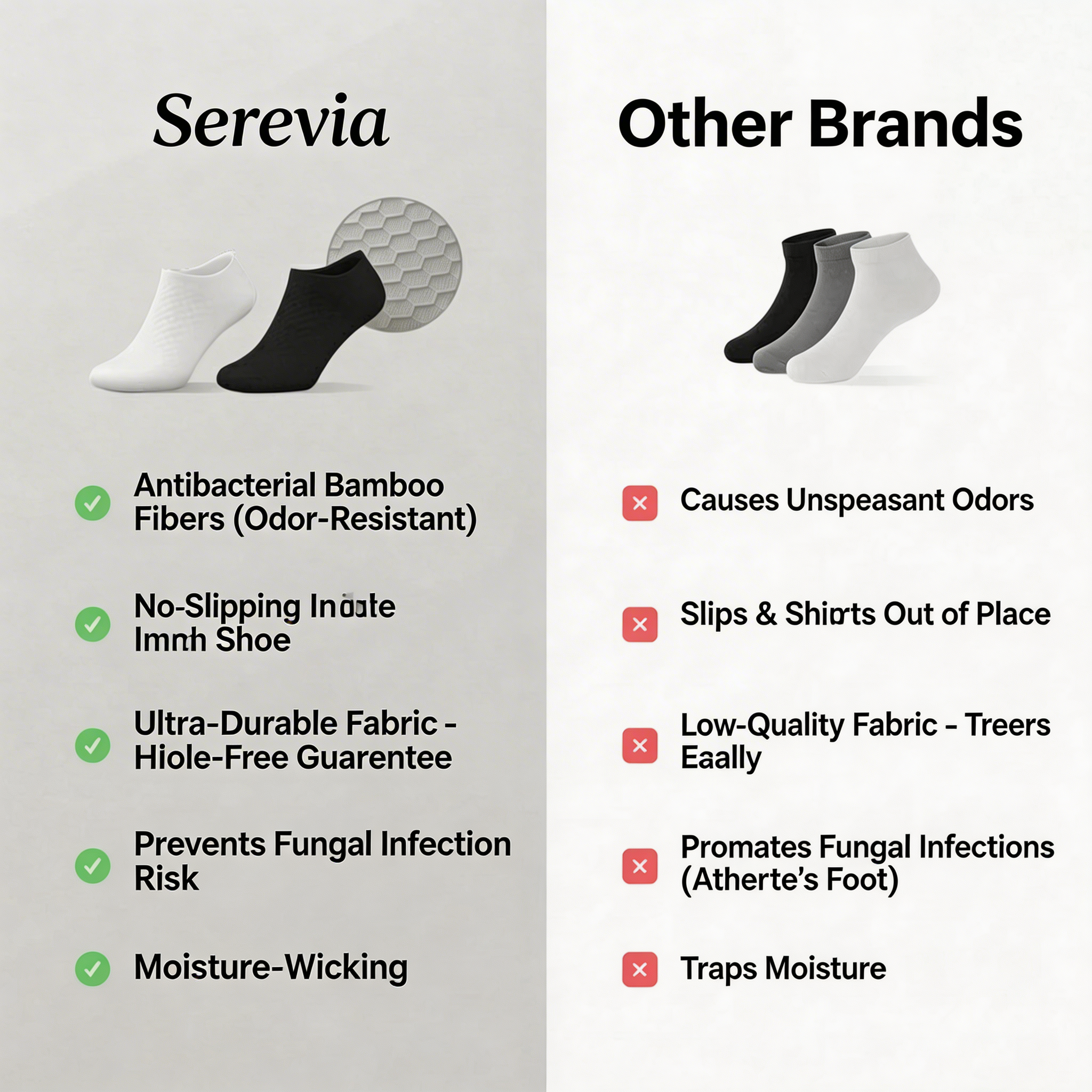 SEREVIA PREMIUM BAMBOO ANKLE SOCKS
